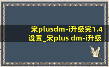宋plusdm-i升级完1.4设置_宋plus dm-i升级到1.4